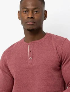Textured Henley Collar T-shirt