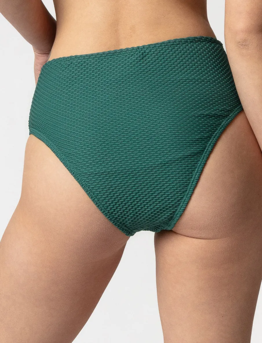 Textured High Waist Bikini Bottom
