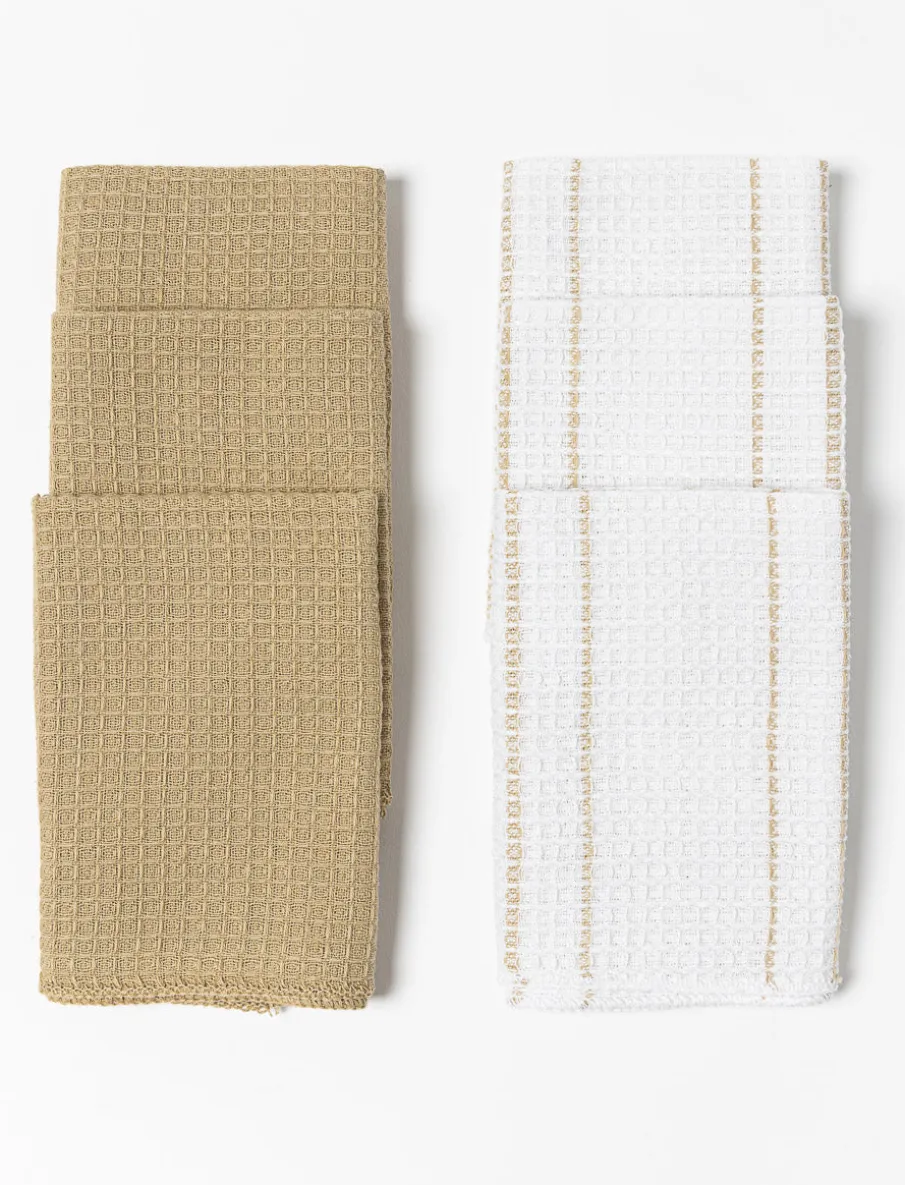 Textured Kitchen Towels - Pack of 6