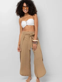 Textured Pants with Slits