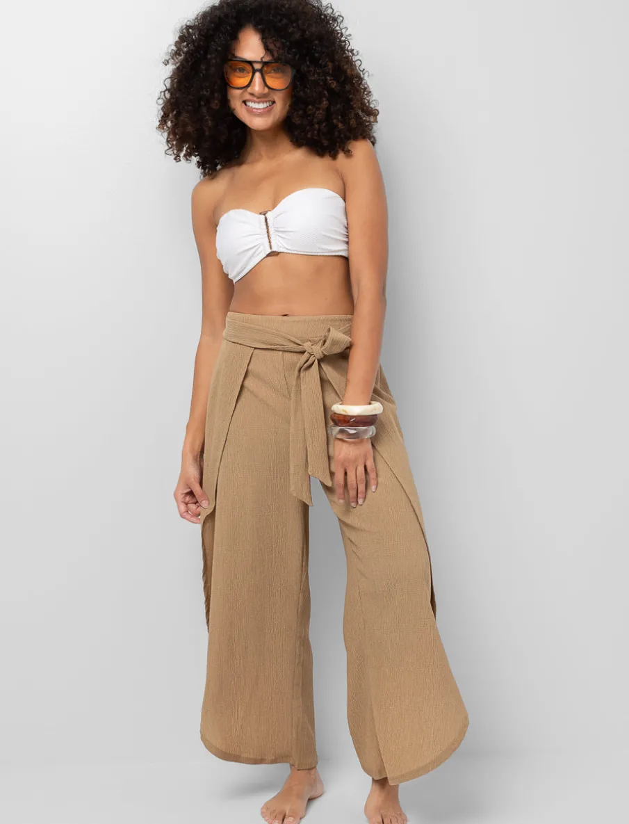 Textured Pants with Slits
