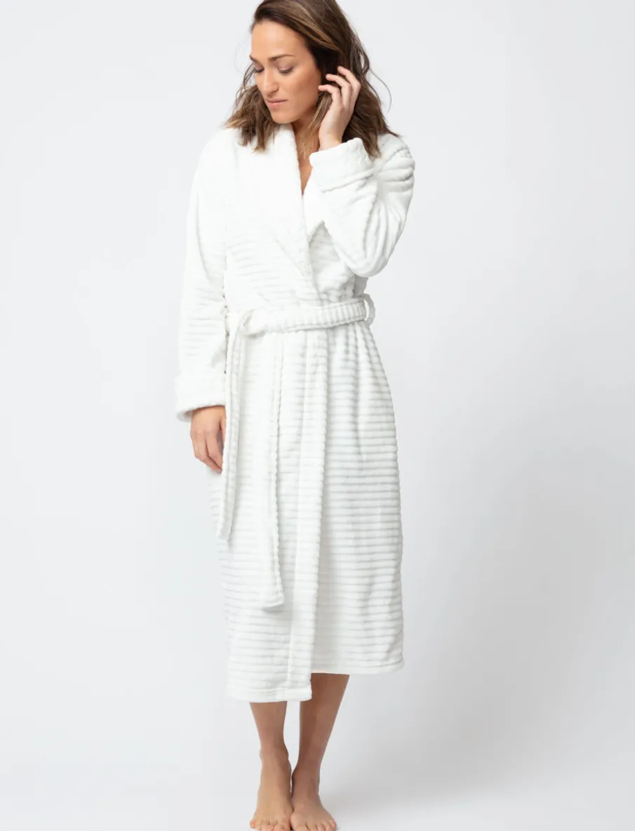 Textured Plush Bathrobe