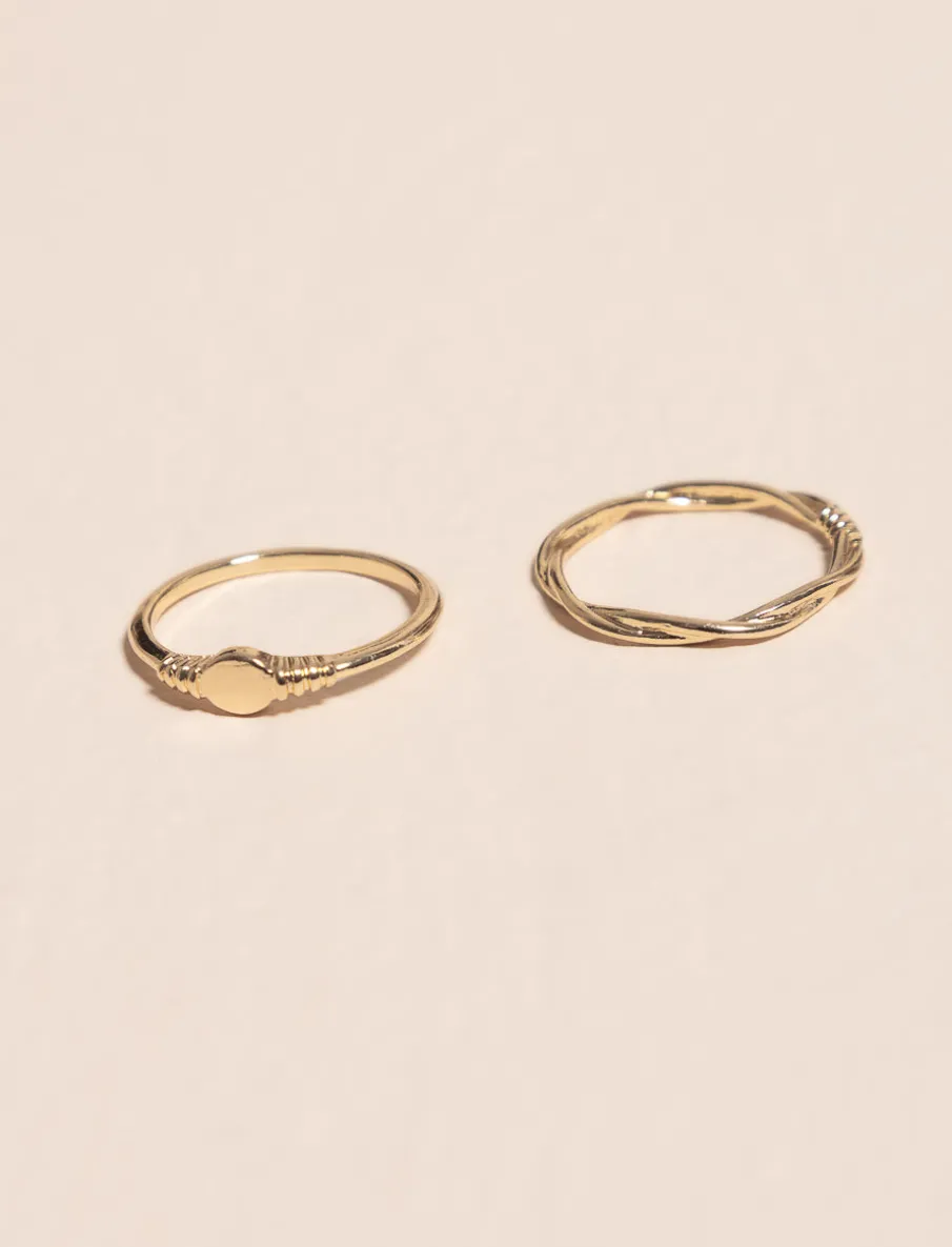 Textured Rings - Pack of 2