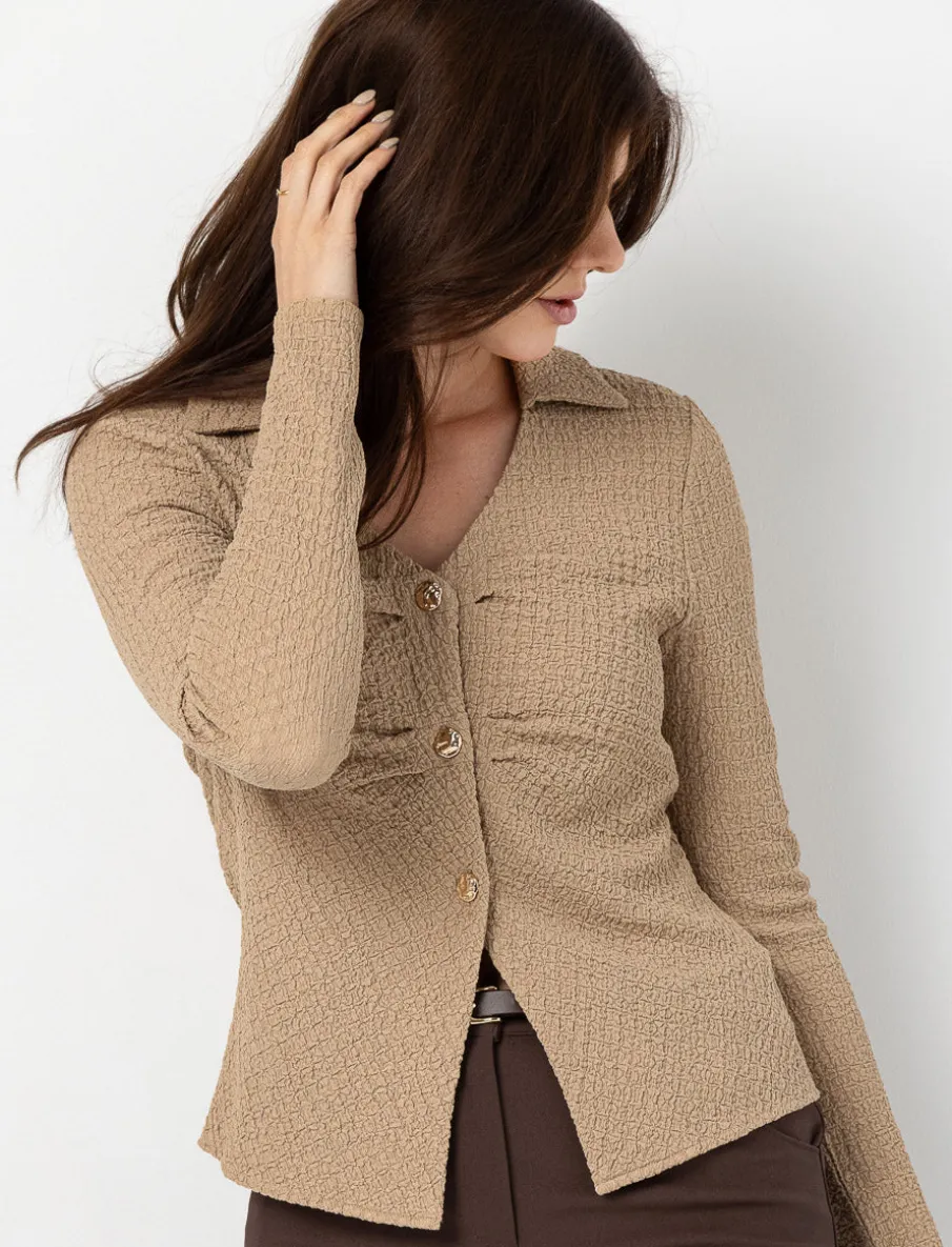 Textured Shirt with Buttons