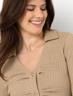 Textured Shirt with Buttons