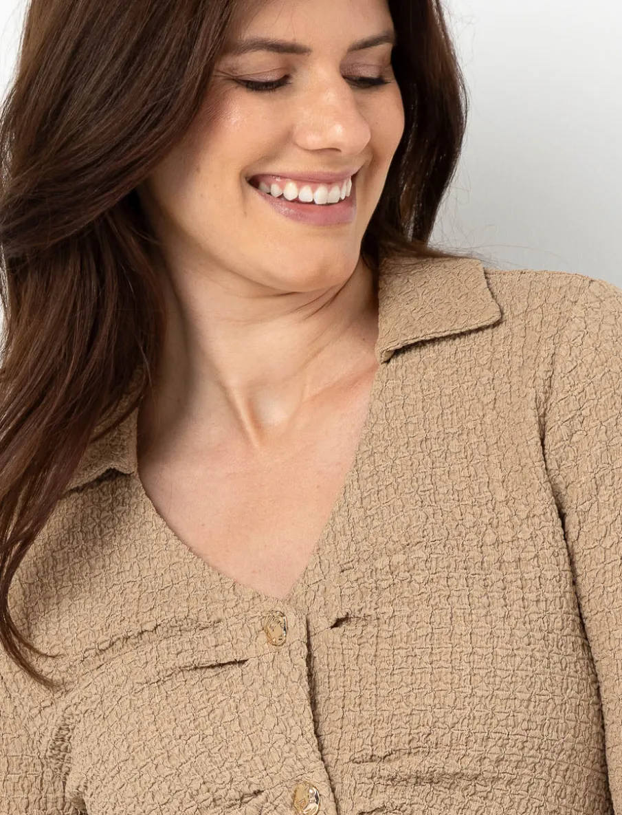 Textured Shirt with Buttons