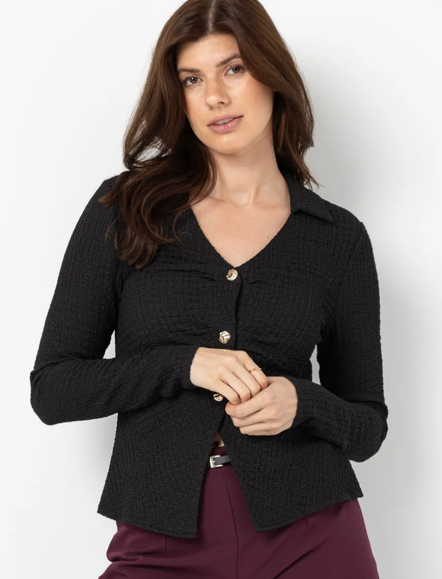 Textured Shirt with Buttons