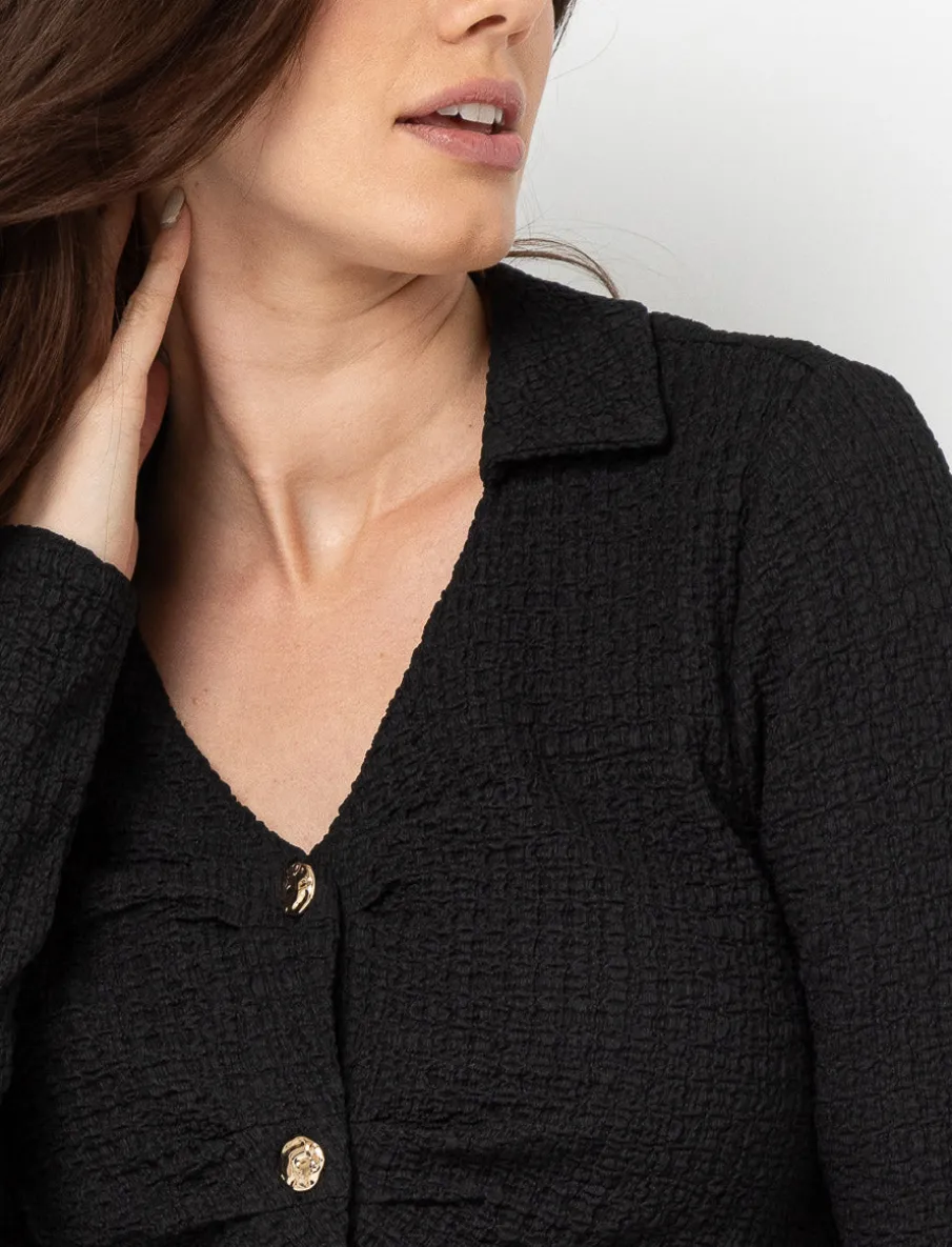 Textured Shirt with Buttons