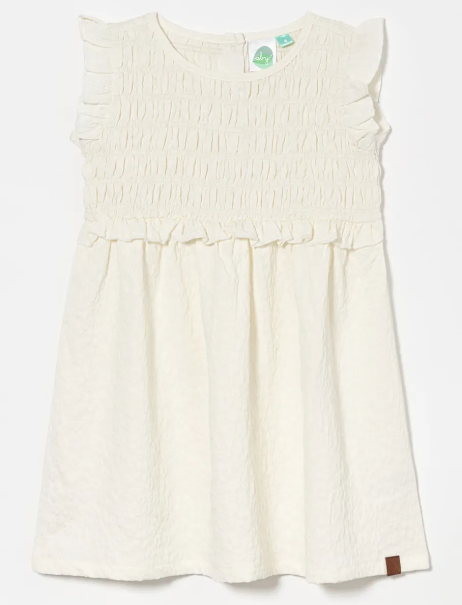 Textured Smocked-waist Dress
