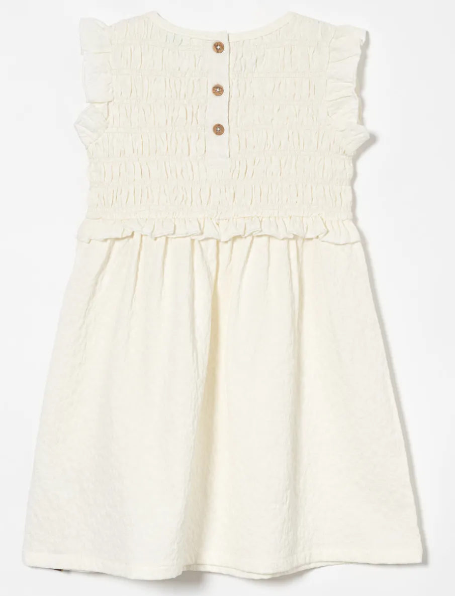 Textured Smocked-waist Dress