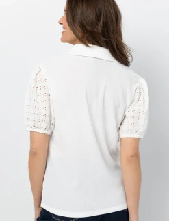 Textured Solid Blouse with Shirt Collar
