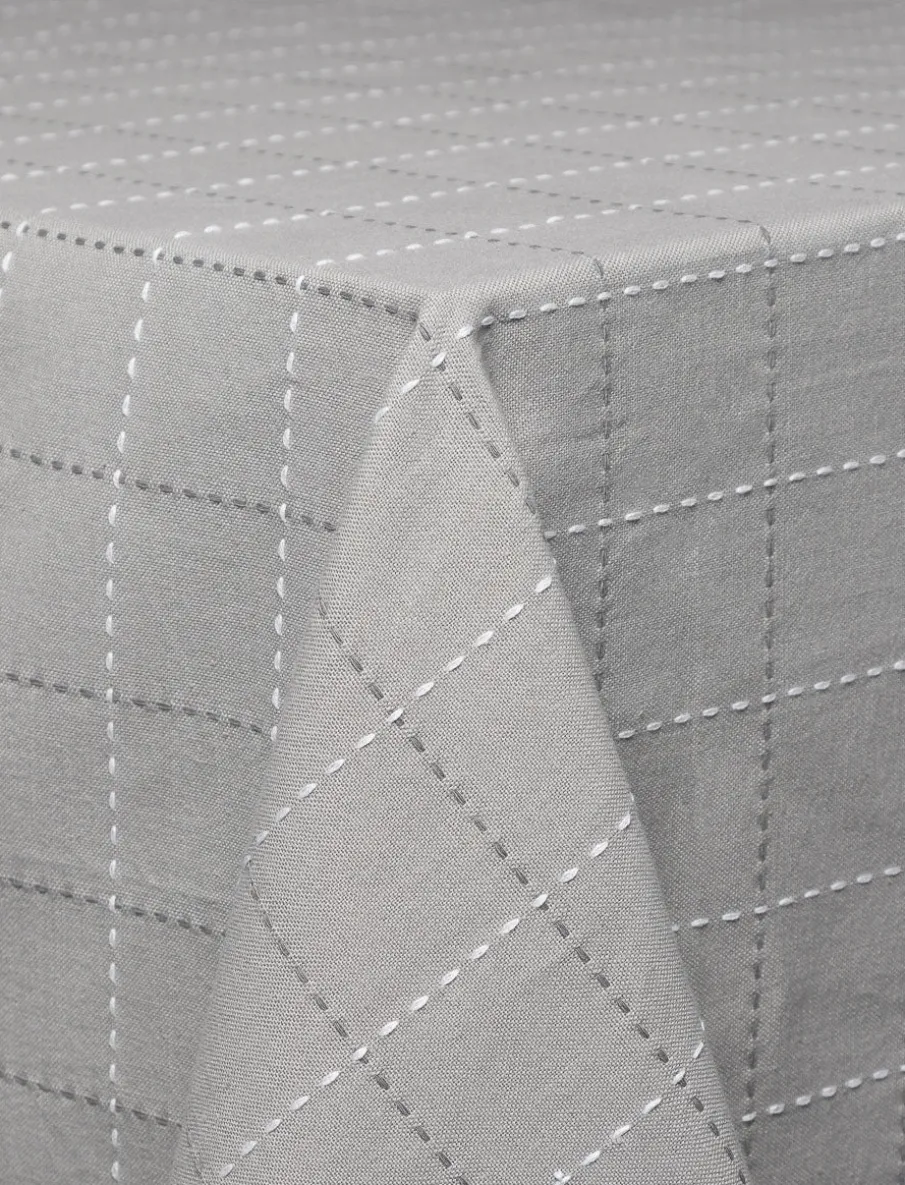 Textured Tablecloth with Stitched Pattern - 54 x 72 in