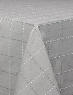Textured Tablecloth with Stitched Pattern - 60 x 90 in