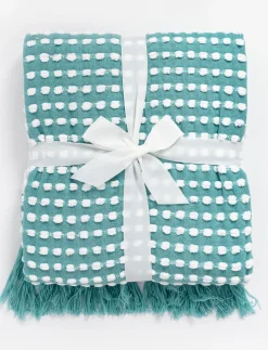 Textured Throw with Fringe