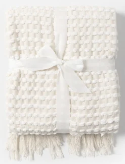 Textured Throw with Fringe