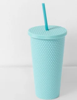 Textured Travel Cup with Straw