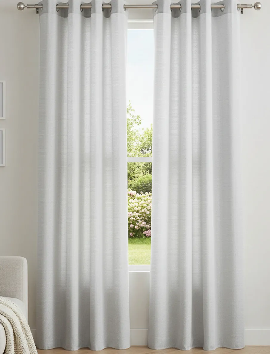 Textured Tulle Curtain Panel