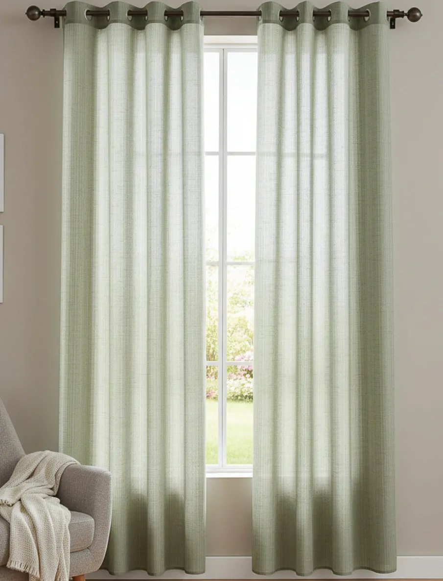 Textured Tulle Curtain Panel