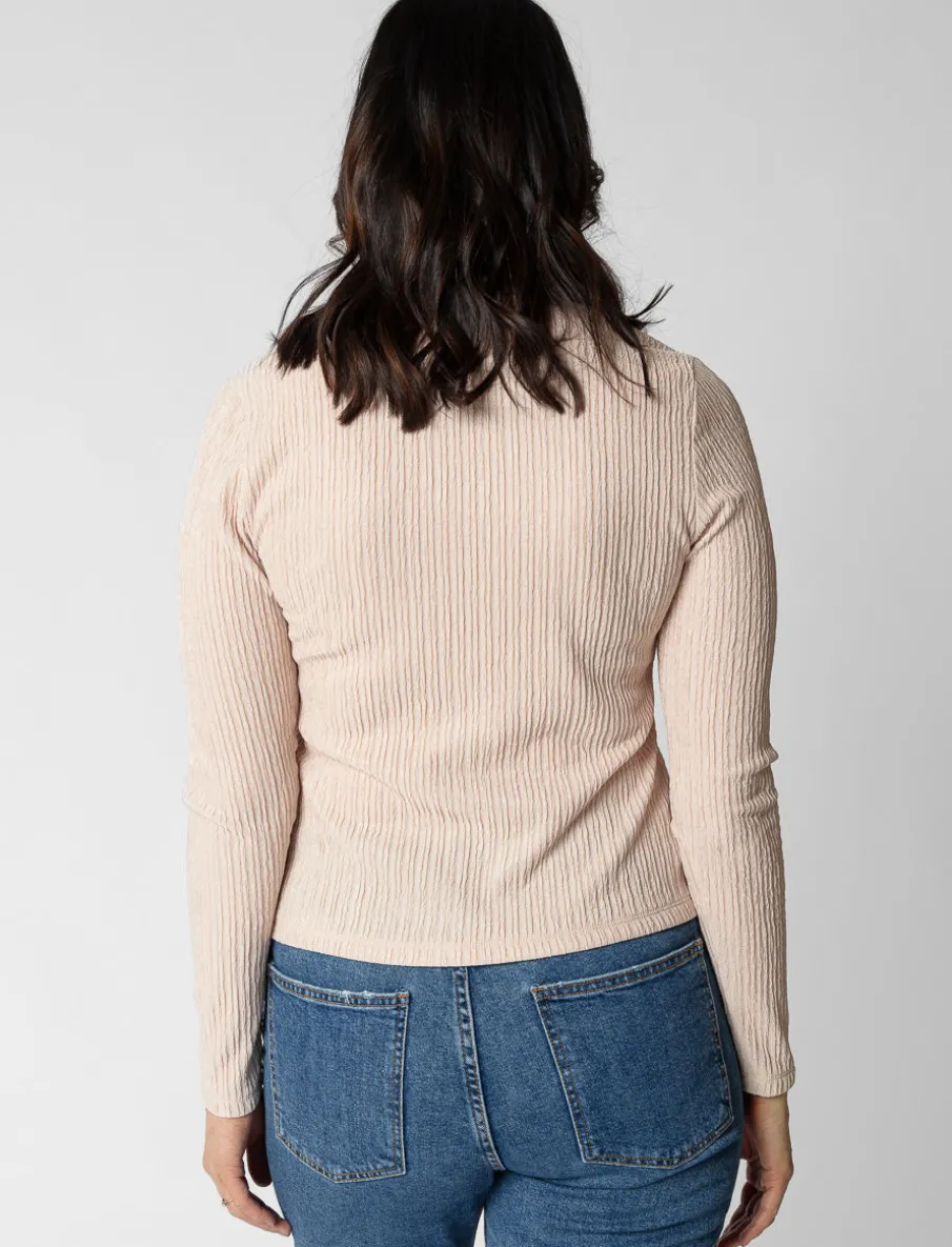 Textured V-neck T-shirt
