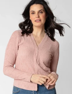 Textured V-neck T-shirt