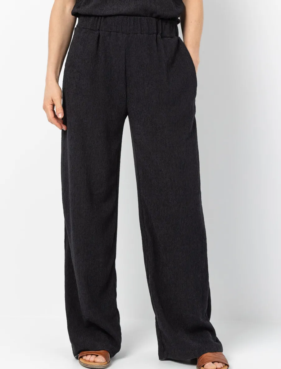 Textured Wide-leg Trousers