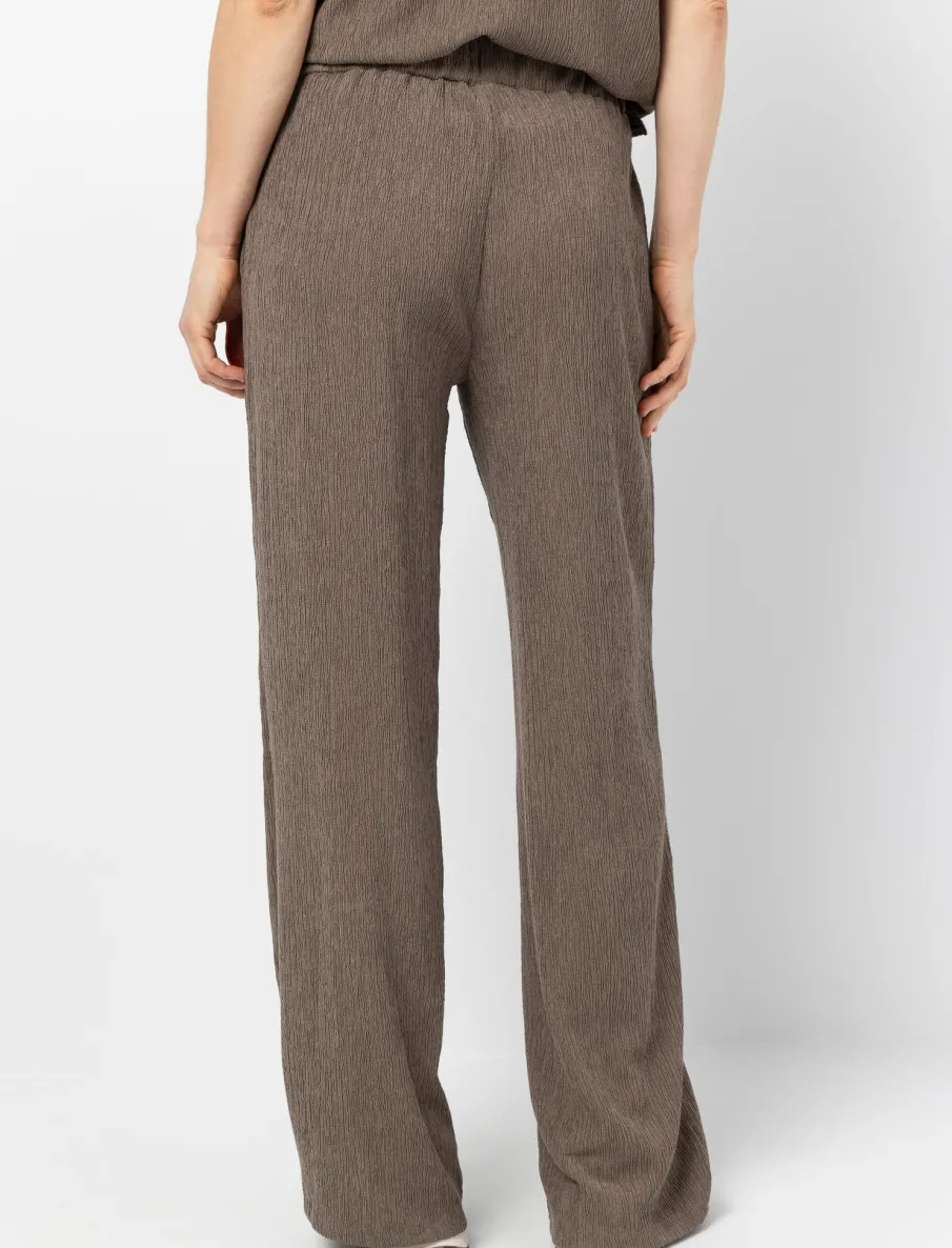 Textured Wide-leg Trousers