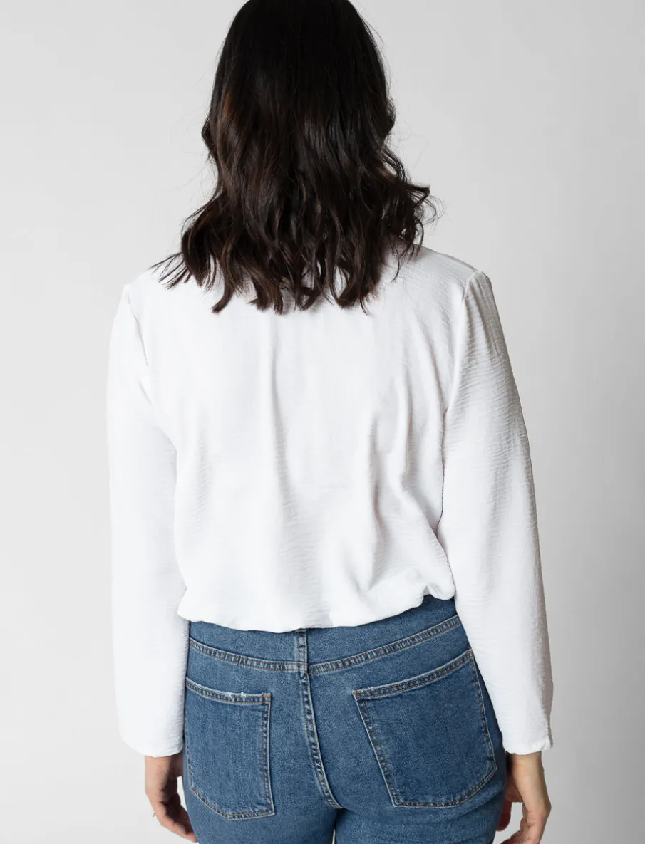 Textured Wrap Blouse