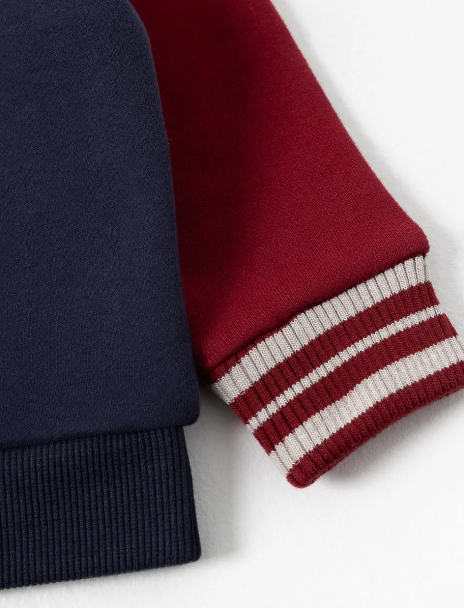 Three-tone Fleece Polo Sweater - Baby Boy
