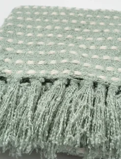 Throw Blanket with Fringed Edges