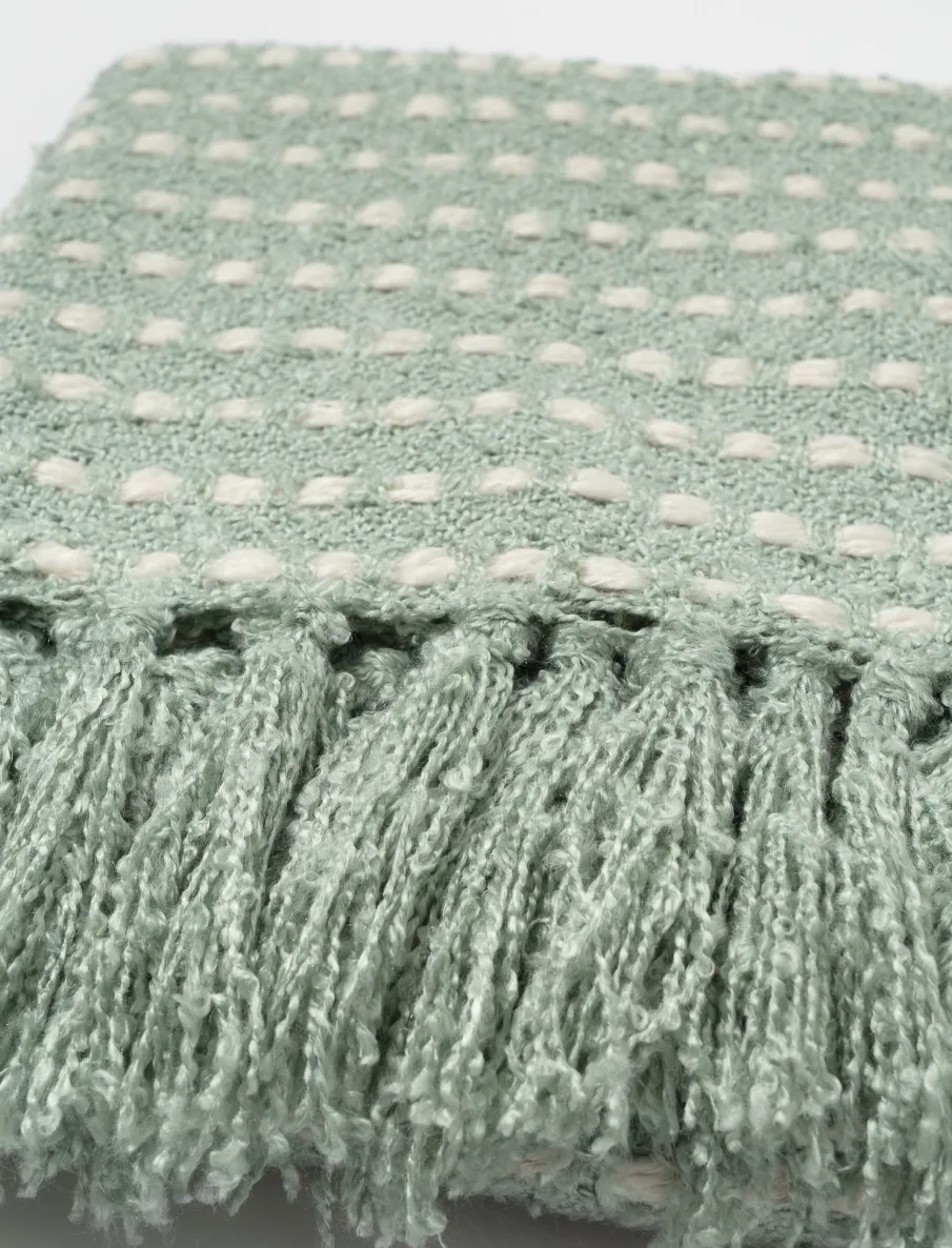 Throw Blanket with Fringed Edges