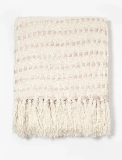 Throw Blanket with Fringed Edges
