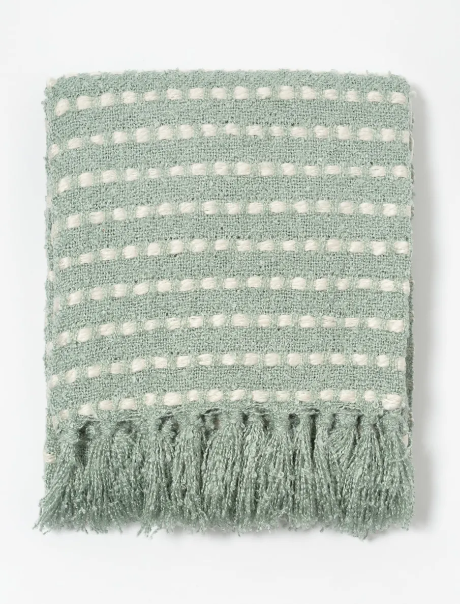 Throw Blanket with Fringed Edges