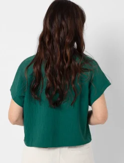 Tie-front Dolman-sleeve Blouse