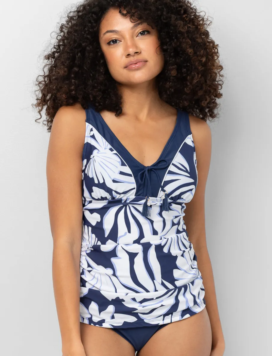 Tie-front Tankini Top