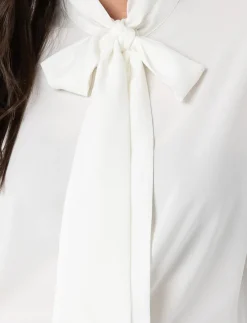 Tie-neck Blouse with Side Slits