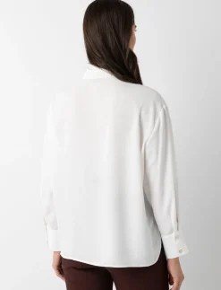 Tie-neck Blouse with Side Slits