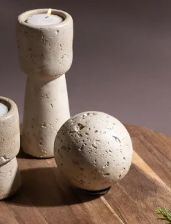 Travertine-look Decorative Ball