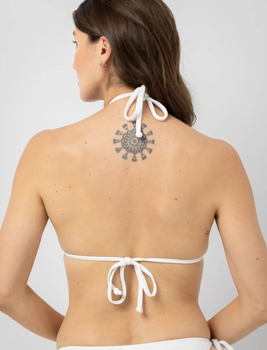Triangle Bikini Top with Embroidery