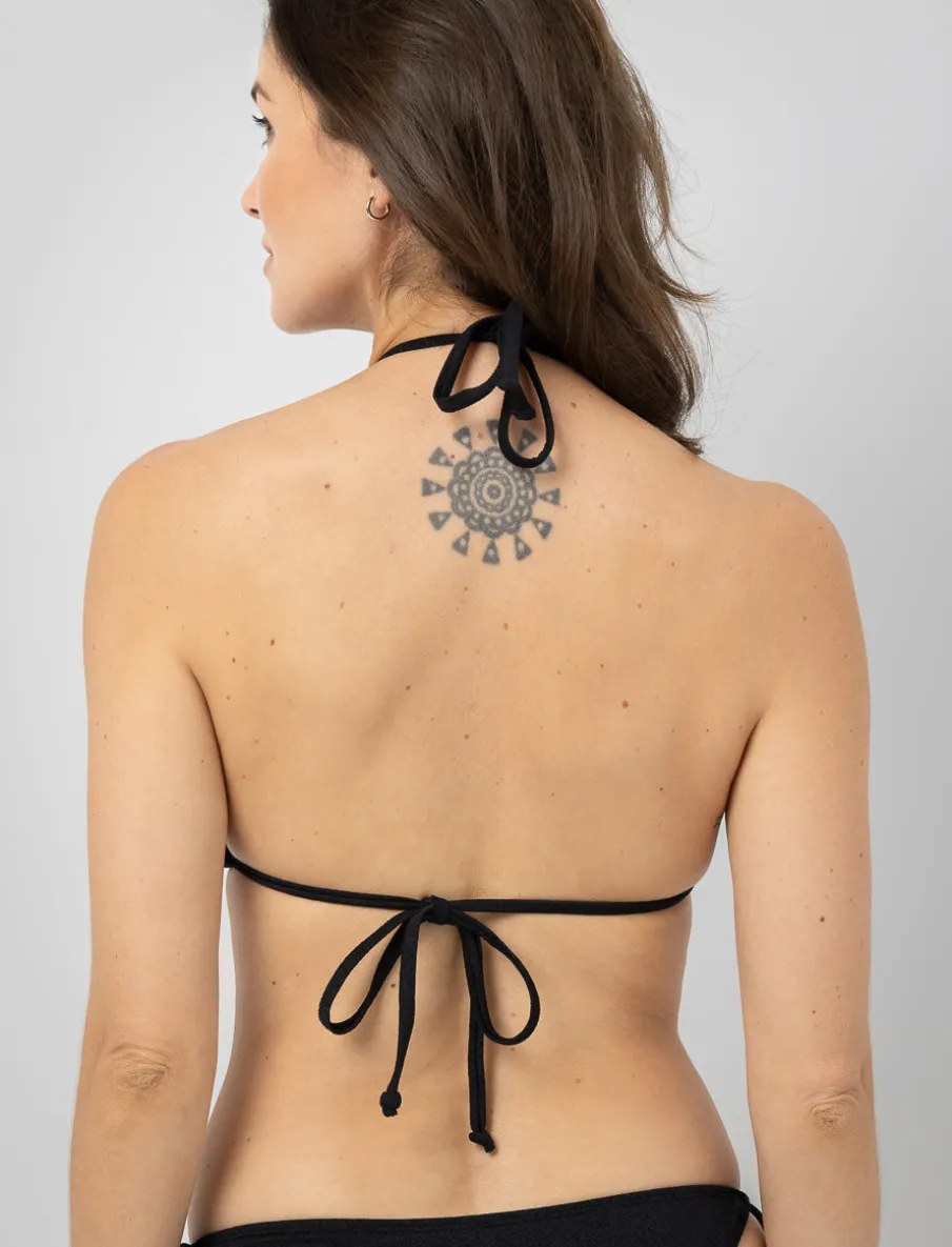 Triangle Bikini Top with Embroidery