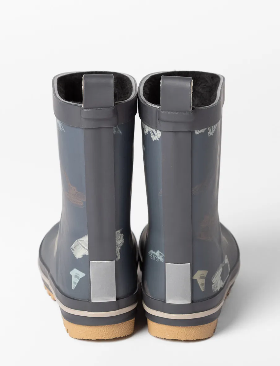 Truck Lined Rain Boots - Little Boy