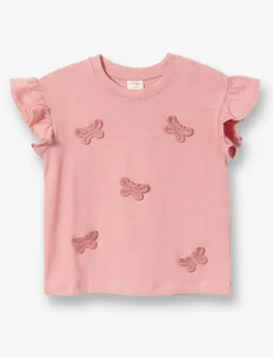 T-shirt with ruffled sleeves