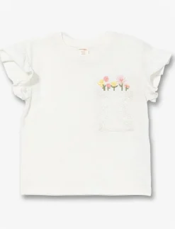T-shirt with ruffled sleeves