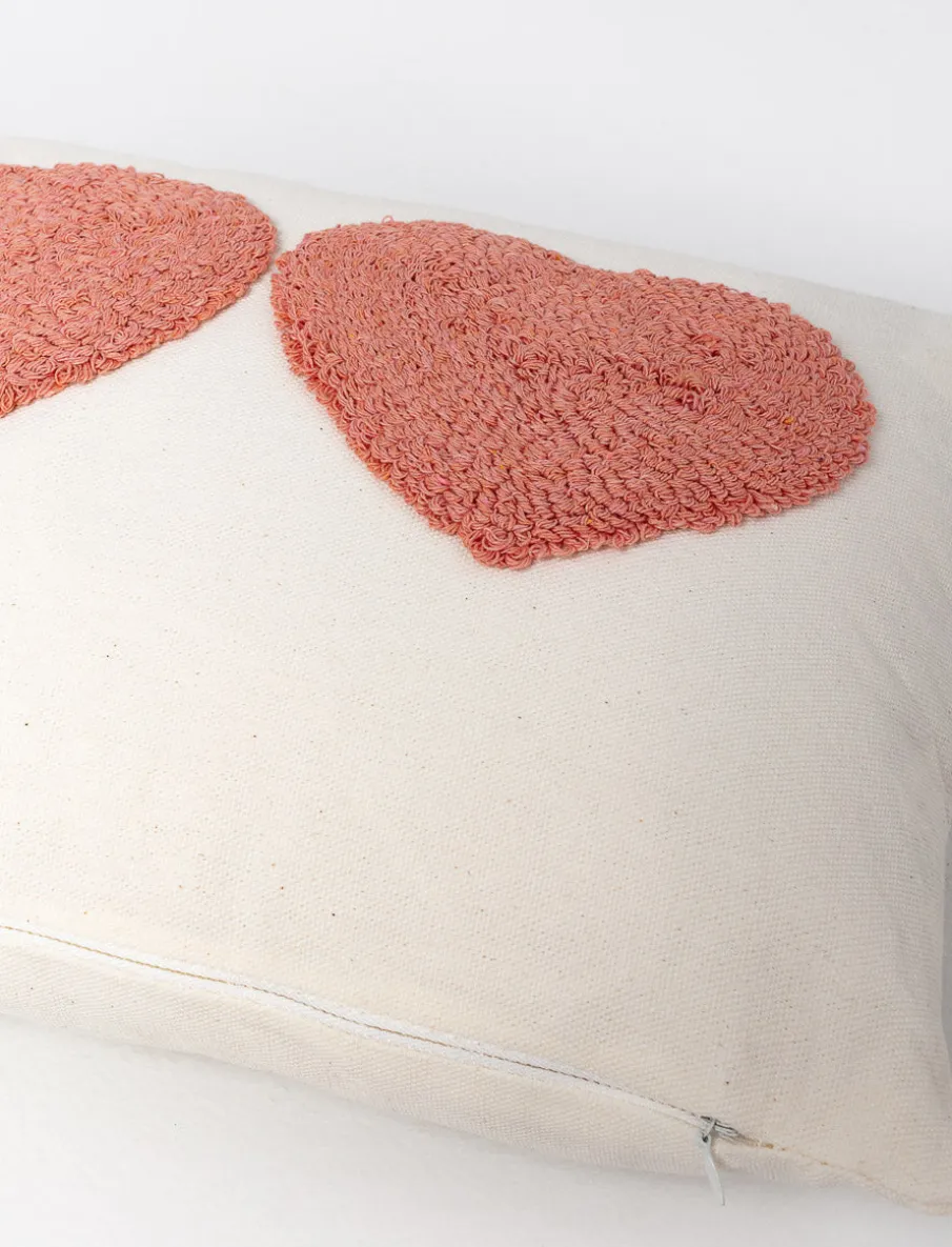 Tufted Three-Heart Lumbar Cushion