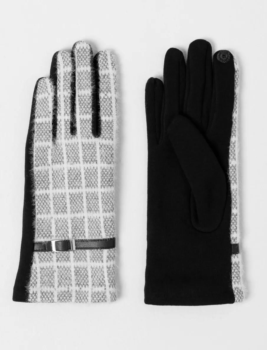 Tweed Gloves with Decorative Belt