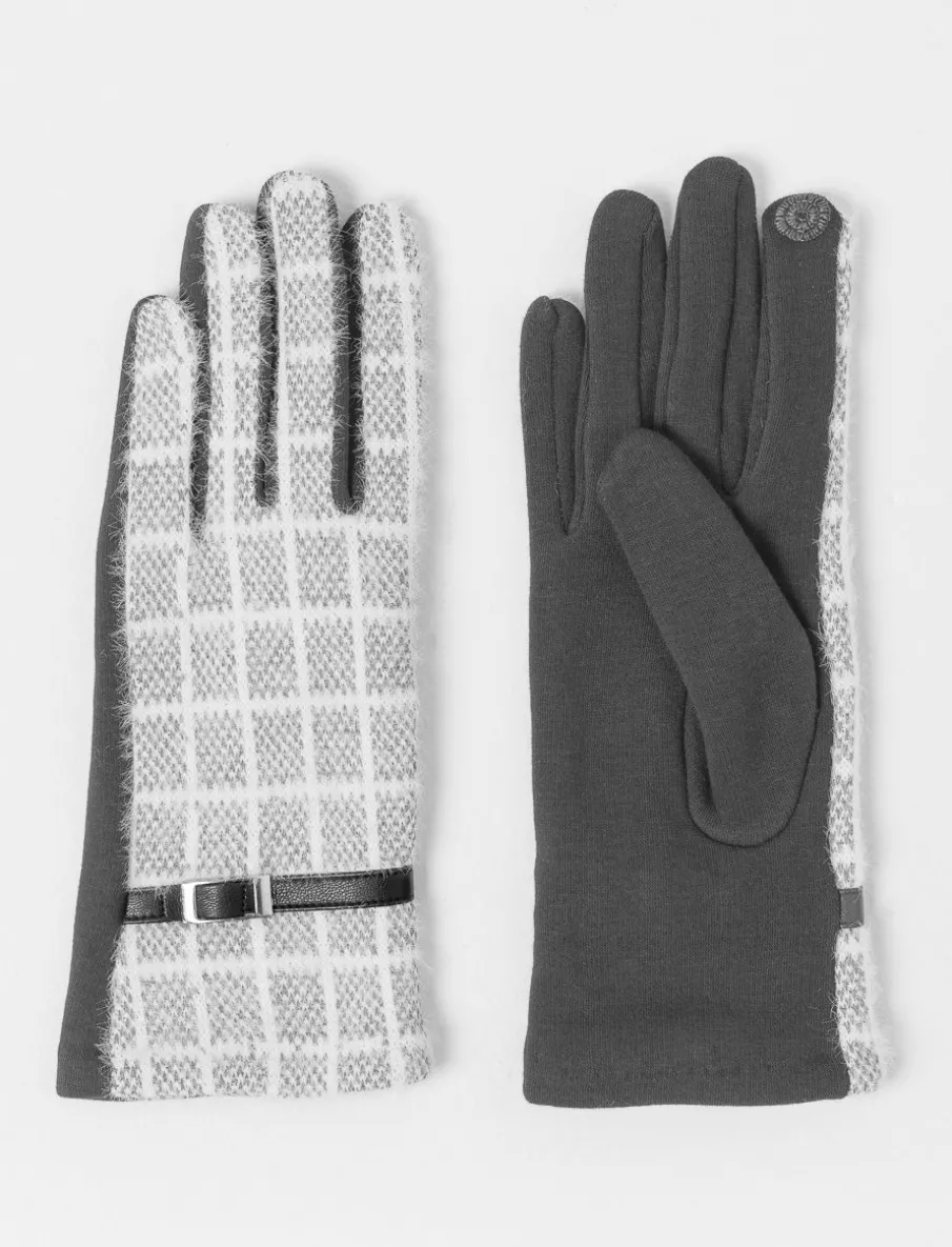 Tweed Gloves with Decorative Belt