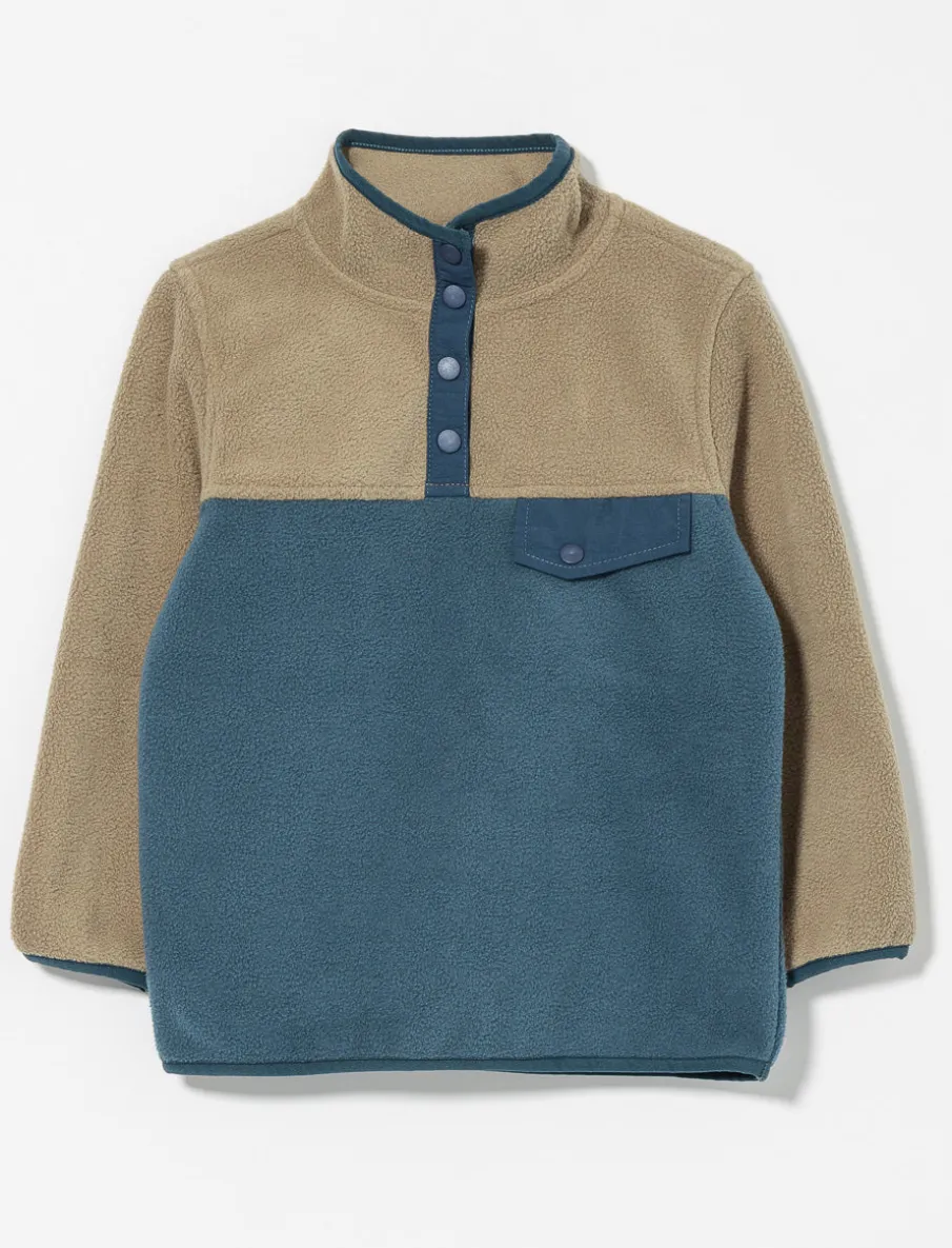 Two-tone Fleece Mock-neck Pullover - Little Boy
