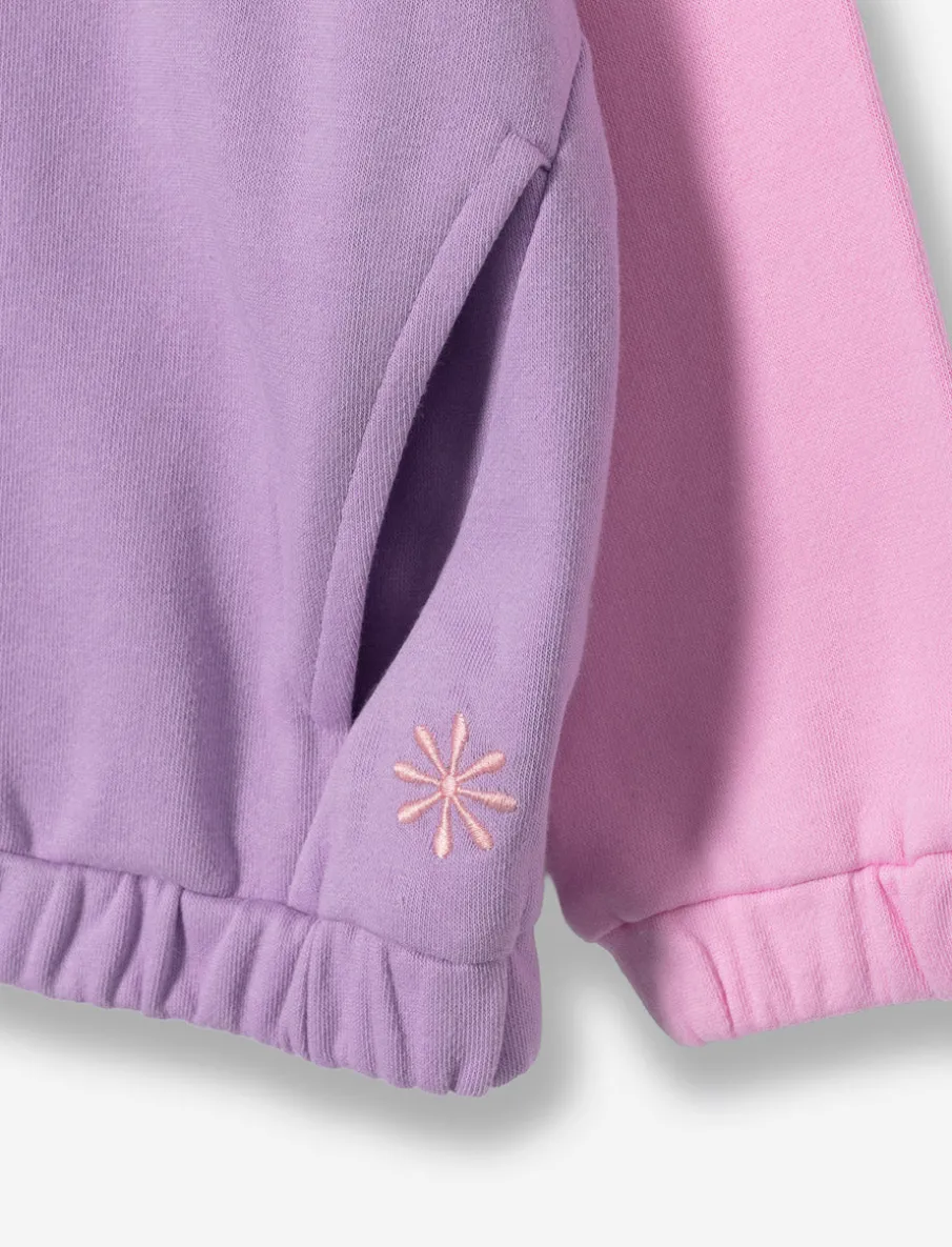 Two-Tone Zip-Up Hoodie - Little Girls