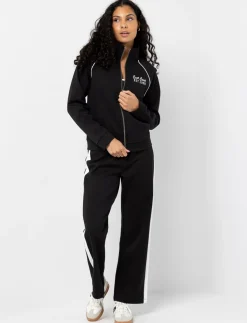 Varsity-style Cardigan with Stand Collar