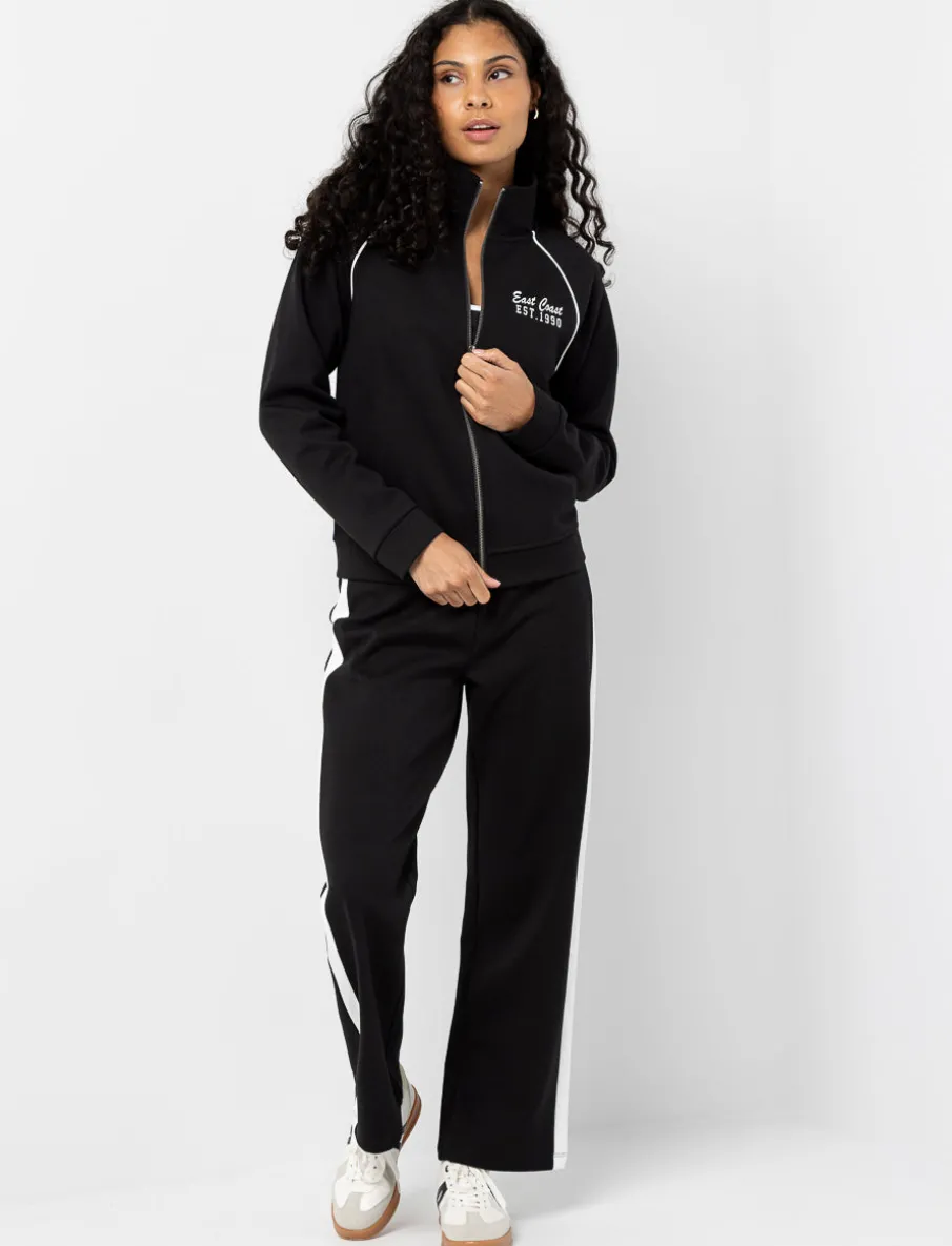 Varsity-style Cardigan with Stand Collar