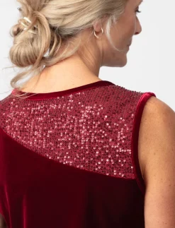 Velvet Tank Top with Sequins
